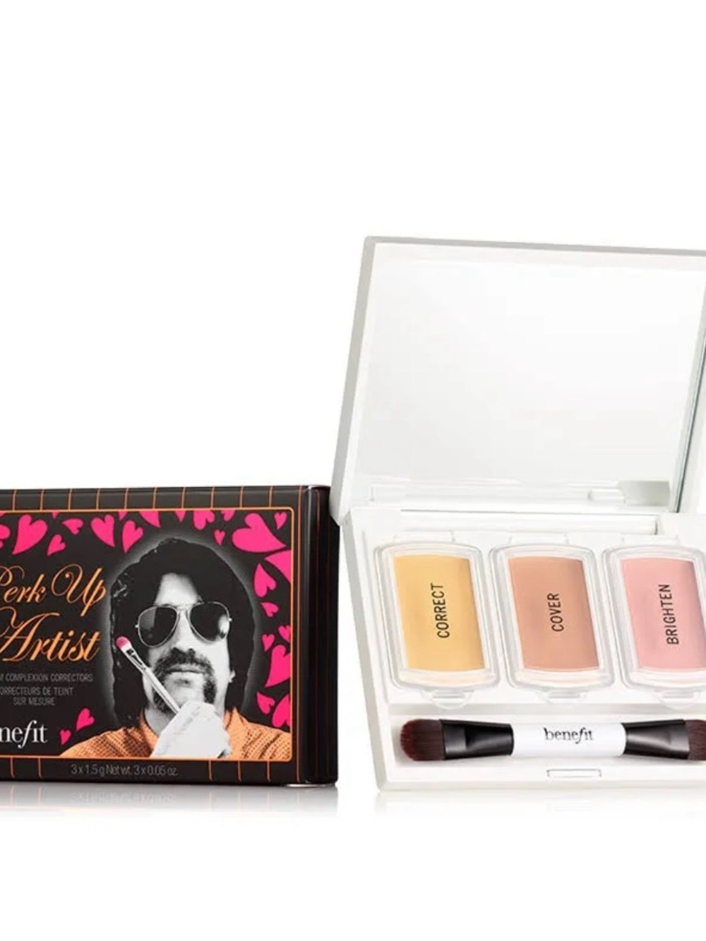 Benefit Perk Up Artist Correct Cover Brighten Concealer Trio - Pink & White